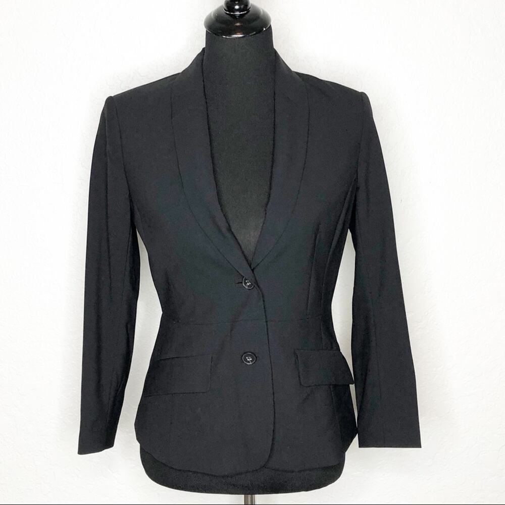 Theory Liv Tailor black wool button front blazer size 4